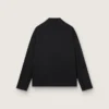 Herrenjacke mit Reissverschluss aus schwarzem Wollgabardine
