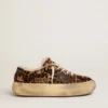 Herrenmodell «Space-Star» aus Ponyleder mit Animal-Print und Lammfellfutter