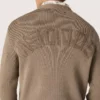 Herrenpullover aus helltaupefarbener Bio-Baumwolle mit gesticktem Logo