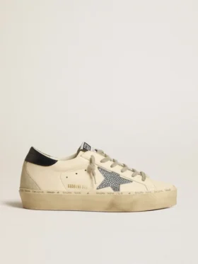 Hi Star aus Nappa mit Swarovski-Kristallstern und dunkelblauer Fersenlasche aus Leder