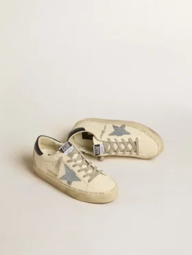 Hi Star aus Nappa mit Swarovski-Kristallstern und dunkelblauer Fersenlasche aus Leder