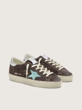 Hi Star für Damen aus dunkelgrauem Wildleder mit aquagrünem Stern