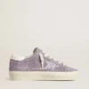 Hi Star für Damen aus violettem Wildleder mit silbernem Glitzerstern