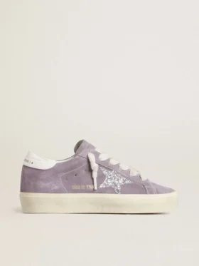 Hi Star für Damen aus violettem Wildleder mit silbernem Glitzerstern