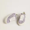 Hi Star für Damen aus violettem Wildleder mit silbernem Glitzerstern
