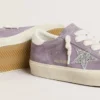 Hi Star für Damen aus violettem Wildleder mit silbernem Glitzerstern