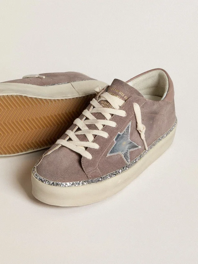 Hi Star für Damen aus Wildleder mit silbernem Lederstern und Lederlasche an der Ferse