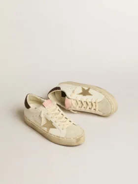Hi Star mit Stern aus platinmetallischem Leder und glitzernder Fersenlasche