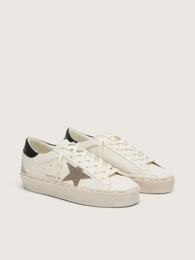 Hi Star mit Swarovski-Kristallstern und schwarzer Lederlasche am Fersenbereich