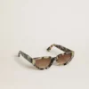 Jackie-Sonnenbrille in quadratischer Form mit Schildpattmuster