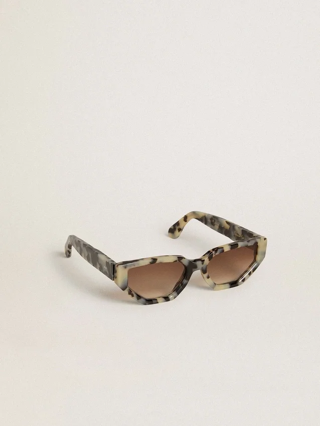 Jackie-Sonnenbrille in quadratischer Form mit Schildpattmuster