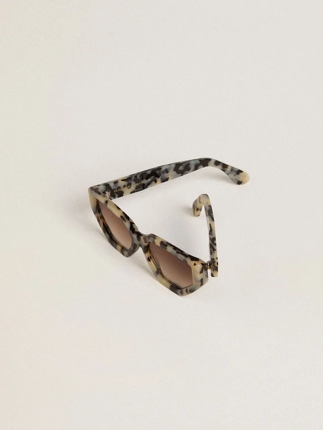 Jackie-Sonnenbrille in quadratischer Form mit Schildpattmuster