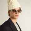 Jackie-Sonnenbrille in quadratischer Form mit Schildpattmuster