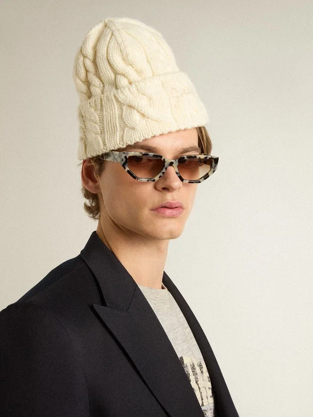 Jackie-Sonnenbrille in quadratischer Form mit Schildpattmuster