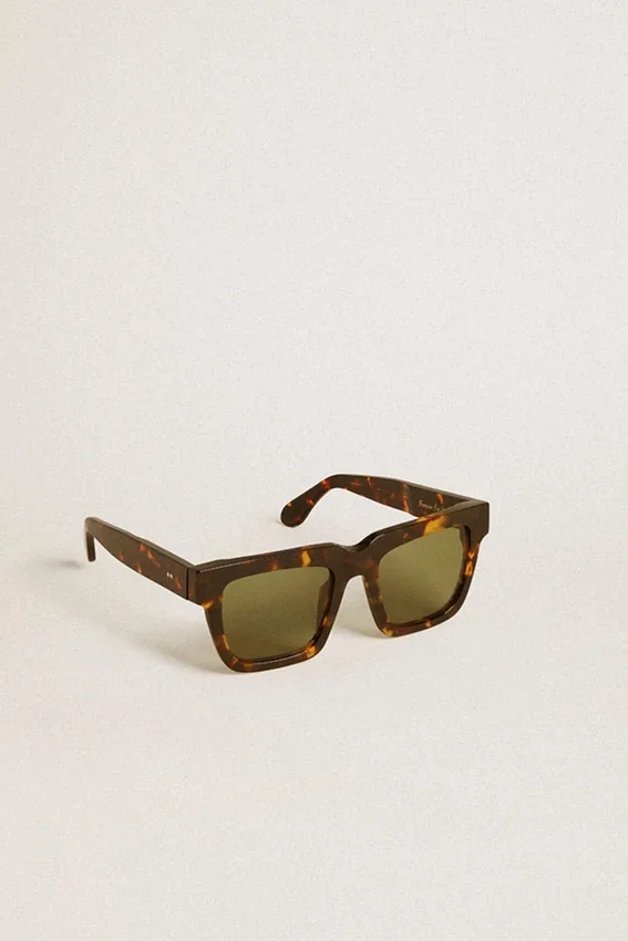 Jamie-Sonnenbrille in quadratischer Form mit havannabraunem Rahmen
