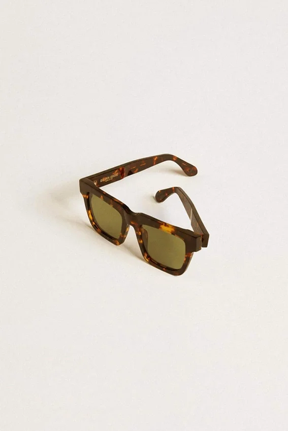 Jamie-Sonnenbrille in quadratischer Form mit havannabraunem Rahmen