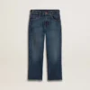 Jeans für Jungen mit unversäuberten Säumen und Stickerei
