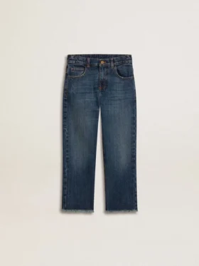 Jeans für Jungen mit unversäuberten Säumen und Stickerei