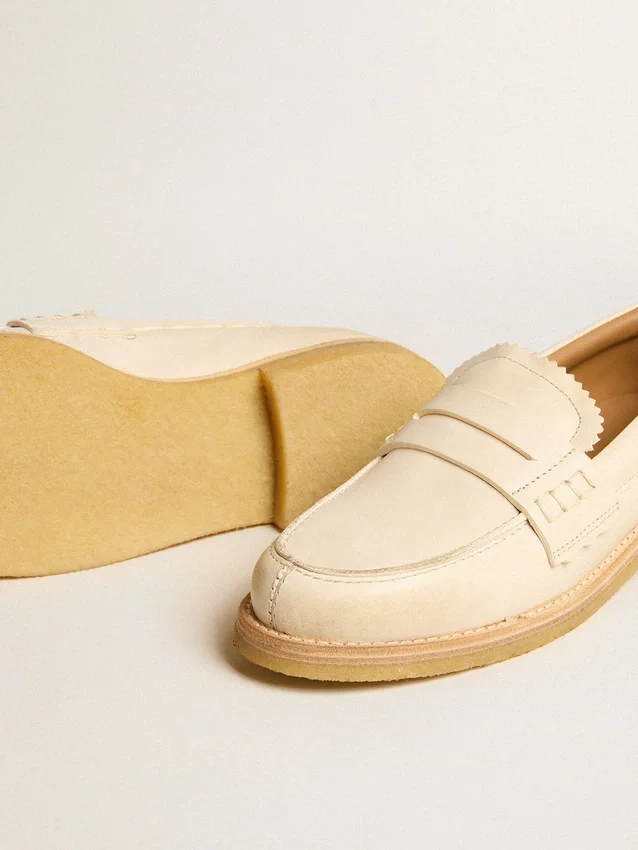 Jerry-Loafer aus butterweissem Leder