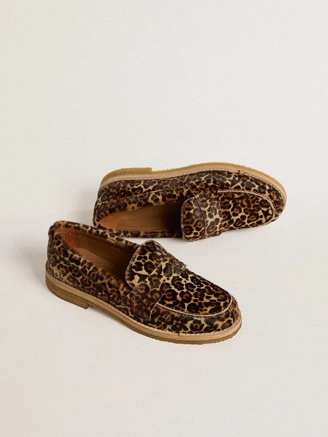 Jerry-Loafer für Damen aus Ponyleder mit Leopardenmuster