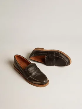 Jerry-Loafer für Damen aus schwarzem Leder