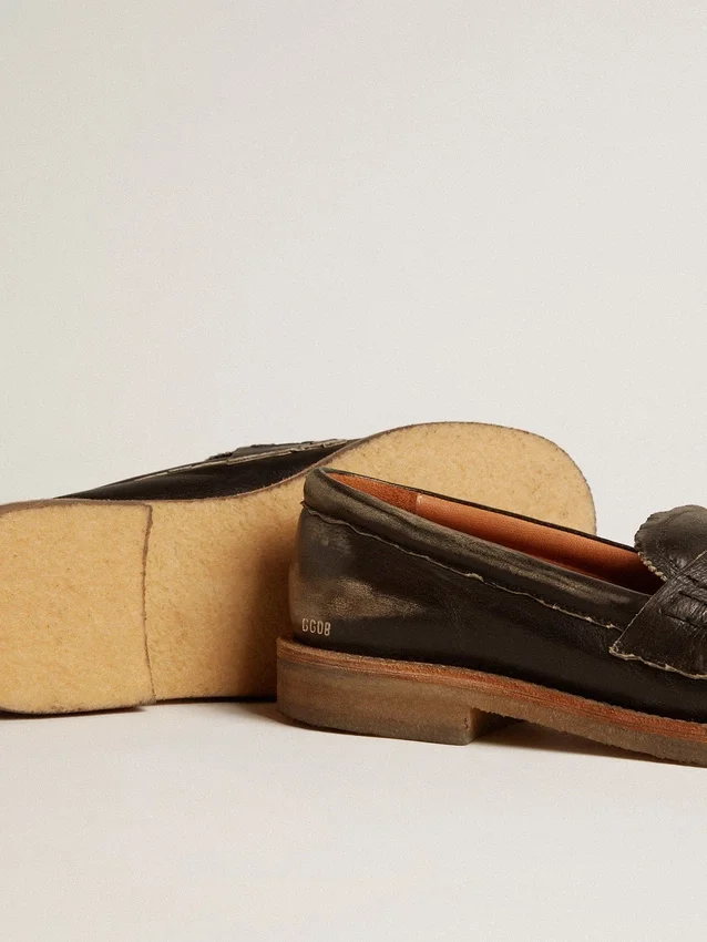 Jerry-Loafer für Damen aus schwarzem Leder