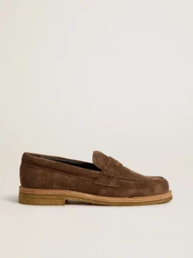 Jerry-Loafer für Damen aus taubengrauem Wildleder