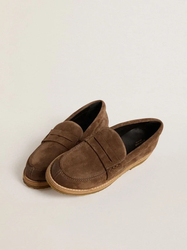 Jerry-Loafer für Damen aus taubengrauem Wildleder