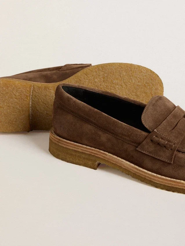 Jerry-Loafer für Damen aus taubengrauem Wildleder