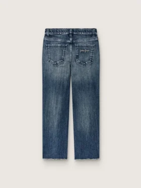 Journey Bootcut-Jeans für Mädchen aus blauem Denim mit Strasssteinen im Farbverlauf