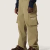 Journey-Cargohose für Jungen aus militärgrünem Baumwollgabardine mit Aufdruck
