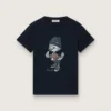 Journey-Hemd für Jungen aus blauem Baumwolljersey mit digitalem Maskottchen-Print
