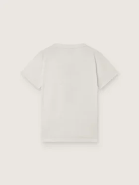 Journey-Hemd für Jungen aus weissem Baumwolljersey mit digitalem Maskottchen-Print