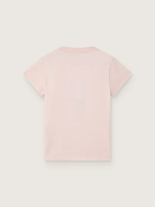 «Journey»-Hemd für Mädchen aus rosa Baumwolljersey mit digitalem Maskottchen-Print