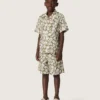 Journey-Shorts für Jungen aus Baumwoll-Canvas mit grün-weissem Blumenprint