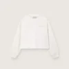 Journey-Mädchen-Sweatshirt aus weisser Baumwolle mit Kristallen und Logo