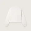 Journey-Mädchen-Sweatshirt aus weisser Baumwolle mit Kristallen und Logo