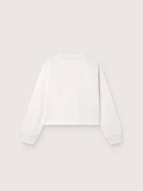 Journey-Mädchen-Sweatshirt aus weisser Baumwolle mit Kristallen und Logo