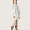 Journey-Mädchen-Sweatshirt aus weisser Baumwolle mit Kristallen und Logo