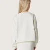 Journey-Mädchen-Sweatshirt aus weisser Baumwolle mit Kristallen und Logo