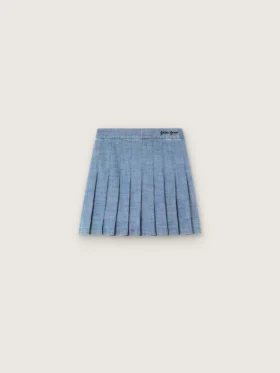 Journey Minirock für Mädchen aus hellblauem Baumwoll-Chambray mit gesticktem Logo