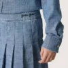Journey Minirock für Mädchen aus hellblauem Baumwoll-Chambray mit gesticktem Logo