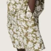 Journey-Shorts für Jungen aus Baumwoll-Canvas mit grün-weissem Blumenprint