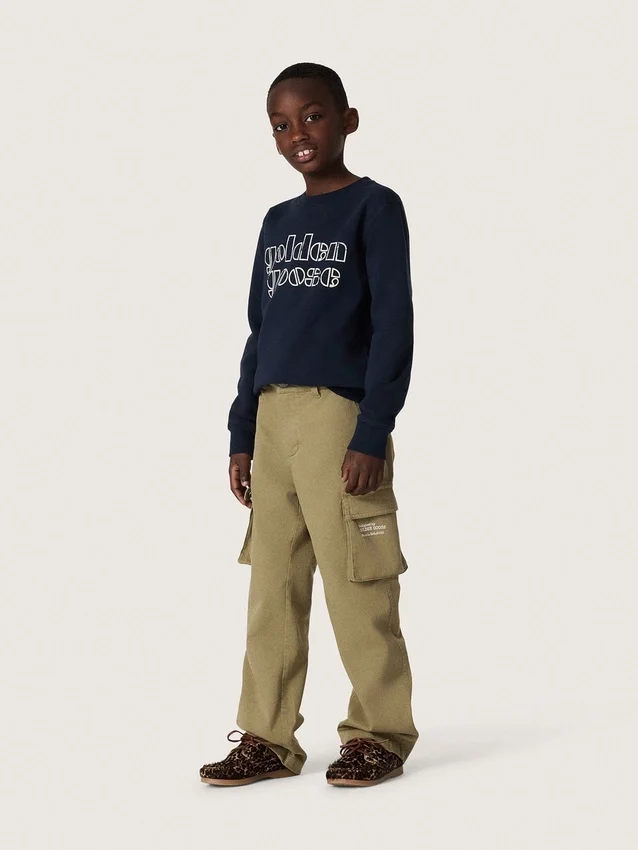 Journey-Sweatshirt für Jungen aus blauer Baumwollmischung mit kontrastierendem Logo