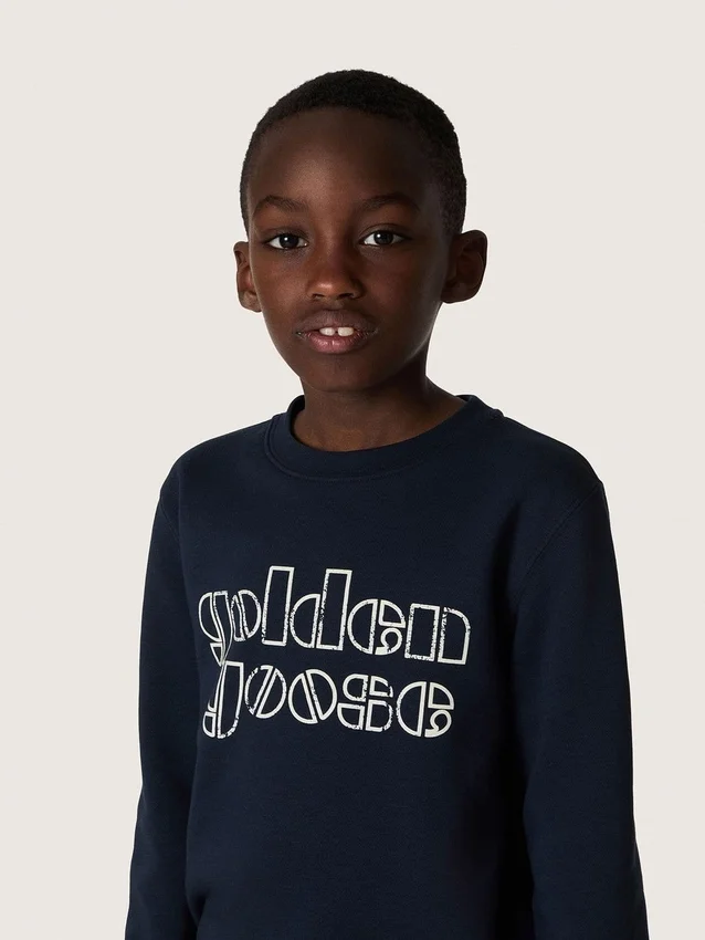 Journey-Sweatshirt für Jungen aus blauer Baumwollmischung mit kontrastierendem Logo