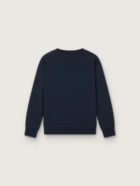 «Journey»-Sweatshirt mit Rundhalsausschnitt für Jungen aus marineblauer Baumwolle mit Maskottchen-Print