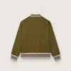 Journey Unisex-Bomberjacke aus militärgrünem Nylon-Twill mit gesticktem Aufnäher