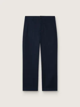 Journey Unisex-Chinos aus blauem Baumwoll-Canvas mit gesticktem Logo