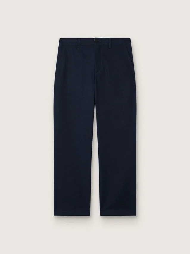 Journey Unisex-Chinos aus blauem Baumwoll-Canvas mit gesticktem Logo