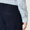 Journey Unisex-Chinos aus blauem Baumwoll-Canvas mit gesticktem Logo